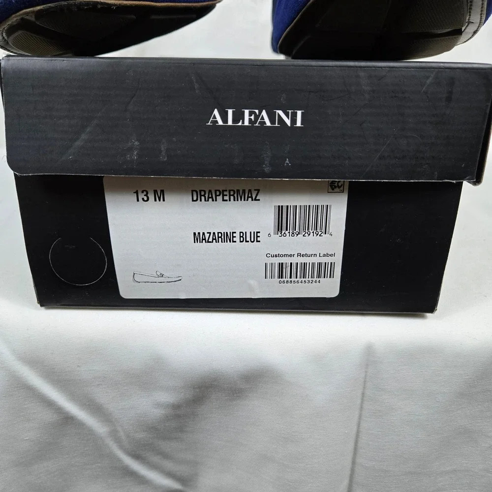 Alfani Men Draper Royal Blue Suede Leather SlipOn Preppy Loafers 13M Casual Chic